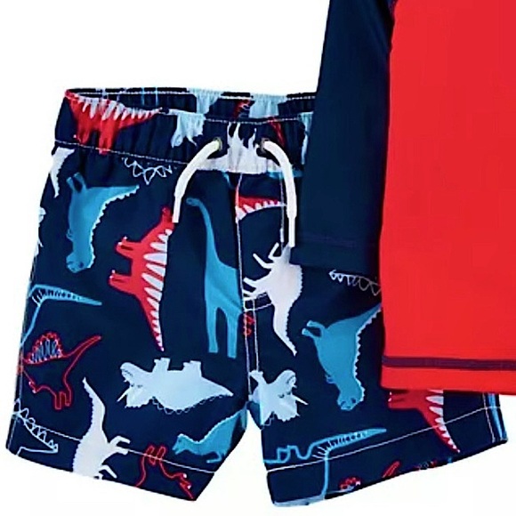 Carter’s Swim Shirt / Rash Guard & Swim Trunks Set, Size 12M - Picture 2 of 12